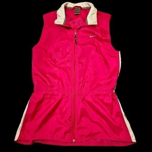 Nike Vintage Windbreaker‎ Vest - 90s Style - Size Medium - Pink/White/Black